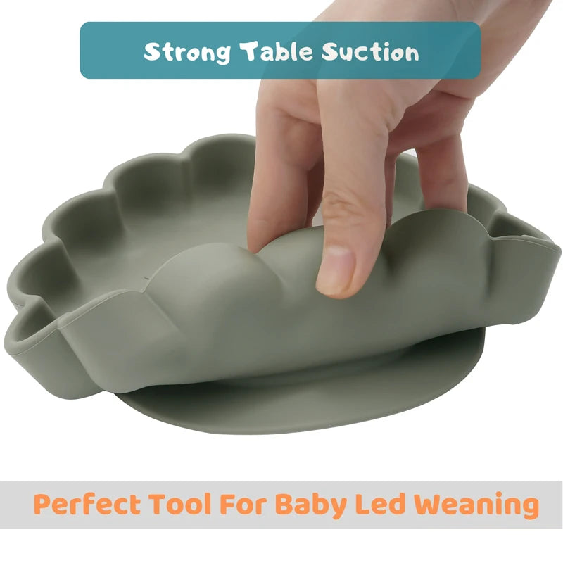 Silicone Plate with Spoon & Fork