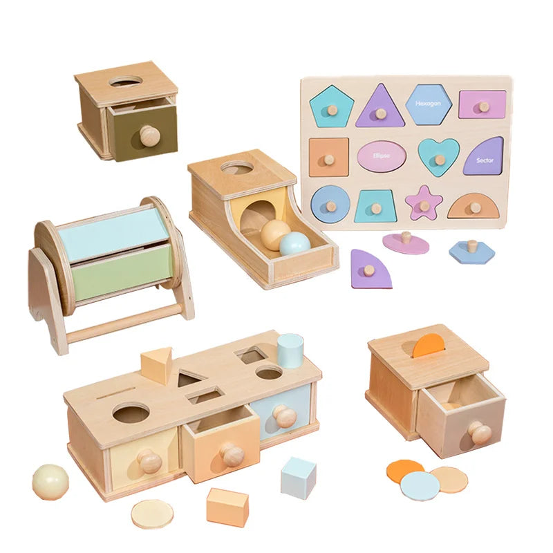 Montessori Wooden Coin Box with Drawer