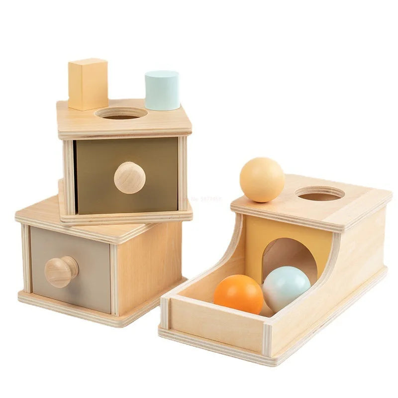 Montessori Wooden Coin Box with Drawer